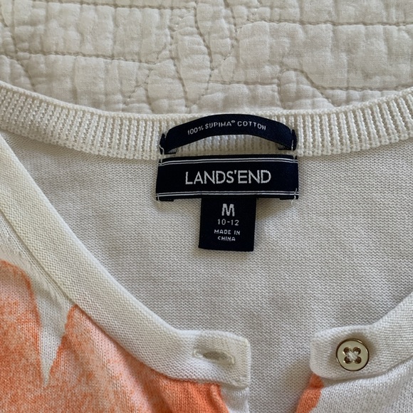 Lands’End Cardigan button up sweater with beautiful floral accents in size M - Picture 5 of 10